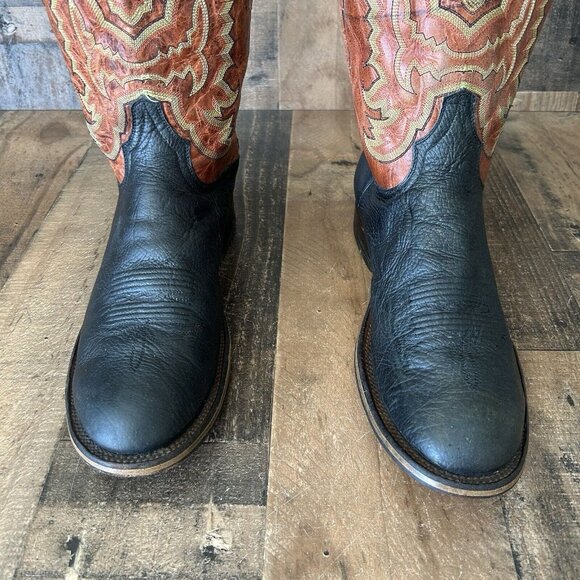 Resistol Ranch By Lucchese Round Toe Cowboy Boots Mens 11.5 D - Picture 10 of 12